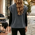 thumbnail image 6 of Sentuca Womens Vest Stand Collar Full Zip Plush Fleece Coat with Pockets Sleeveless Warm Cozy Soft Wear Jackets, Gray 3XL, 6 of 8