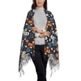 thumbnail image 2 of Sikiie Cute ghost in the flowers Shawl Wraps Big Scarf Tassel Fall Winter Thick Scarf Warm Shawl Women Fall Gifts, 2 of 8