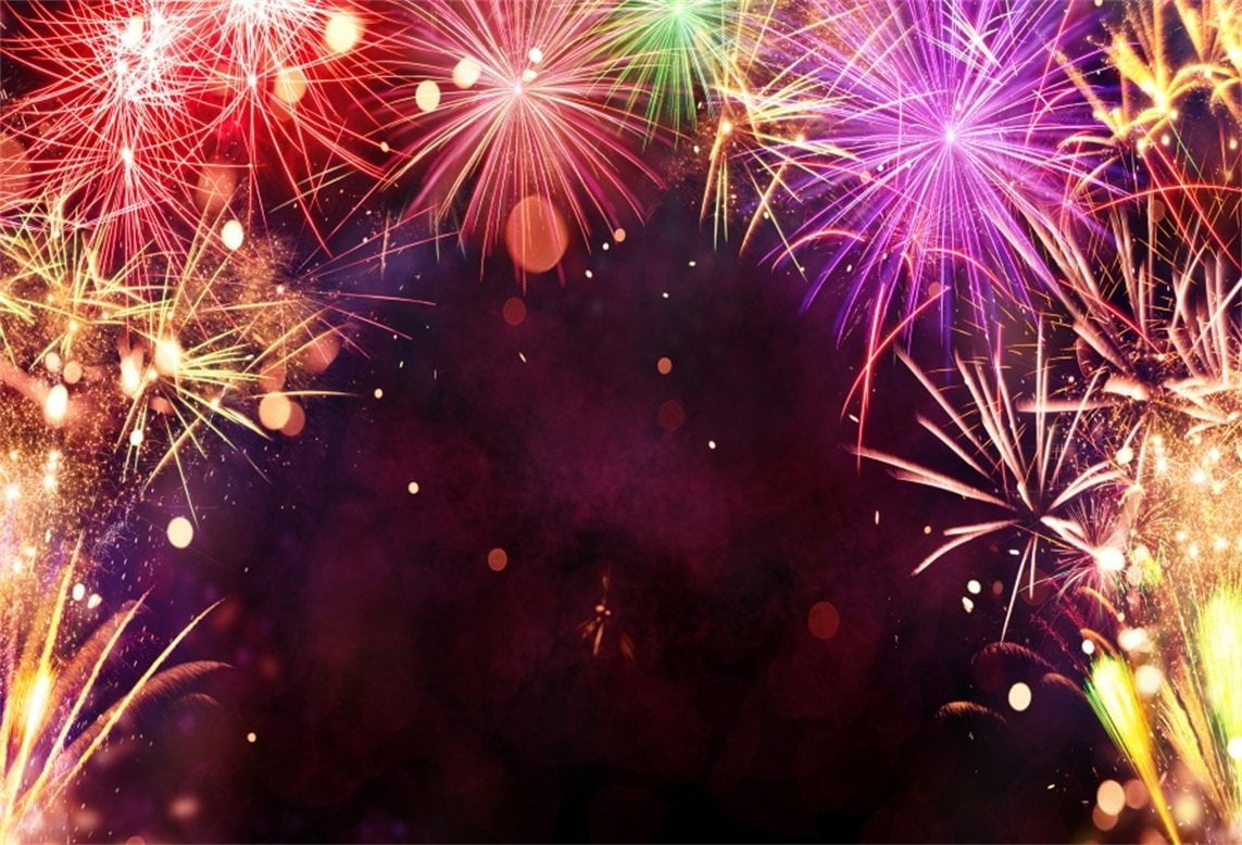 GreenDecor Polyster 7x5ft Abstract Colored Fireworks Backdrop Festival