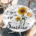 thumbnail image 2 of Sunflower Sunshine Round Tablecloth, Fitted Table Cover with Elastic for 45"-54" Round Tables, Pastoral Bees Farmhouse Floral Table Cloth Outdoor Indoor Dinning Party Waterproof Tablecloths, 2 of 6