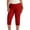 Red, variant on NinXxx Women's High Waist Stretch Cropped Pants with Rhinestone Design Red XL