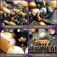 thumbnail image 4 of Gold Theme Happy New Year Banner Black White Accent New Year Party Banner Disco Colorful Balloons Celebration Banner for New Year Party Indoor Celebration Holiday Event, 4 of 9