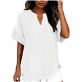 thumbnail image 6 of Kezqiaxn Ladies Tops and Blouses Short Sleeve V-Neck Loose Fit Shirts Casual Summer Vacation Clothes 2026, 6 of 8