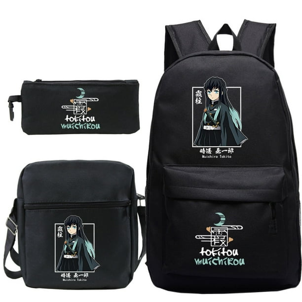 Mochila escolar para coche, 3 unidades/lote, Demons Slayers Anime