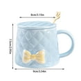 thumbnail image 2 of Ceramic Coffee Mug Set with Lid and Spoon - Elegant Bow Design for Home Brewing and Gift Giving, 2 of 5