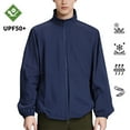 thumbnail image 2 of JGGSPWM Men's Big and Tall Summer Solid Color Breathable Zipper Pocket Sun Protection Clothes Outdoor UV Sports Jacket Top Coat Blue XXXXXL, 2 of 6