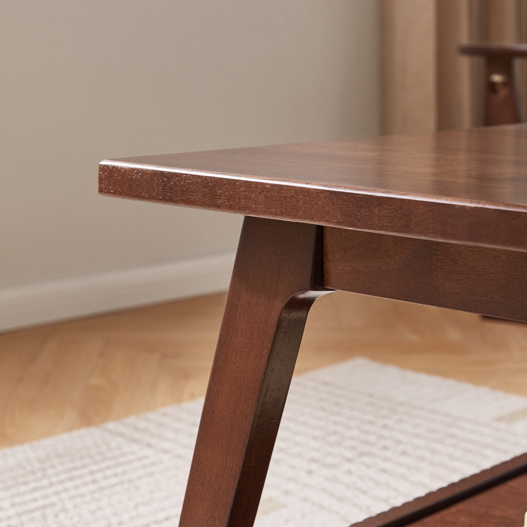 GARITIN Solid Wood End Table, 2-Tier Square Side Table with Storage Shelf, Modern Nightstand Accent Table for Living Room Sofa Couch Side, Walnut