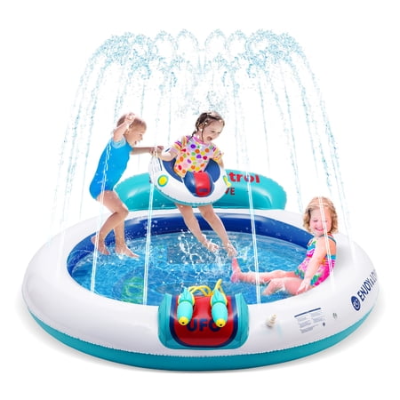 EALING BABY UFO Inflatable Sprinkler Toddler Splash Pad with Water Guns Pool Toys