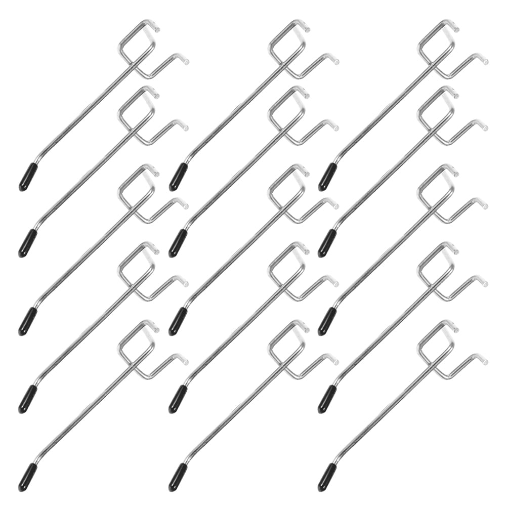 RENACLIPY 25Sets Heavy Duty Metal Pegboard Hooks Plated Silver Utility Hooks for Tool Organization and Shop Display