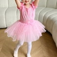 thumbnail image 3 of HWJAD Little Girl's Puff Sleeve Ballet Dance Dress 3-9Y Kids Bodysuit Tutu Tulle Skirts Birthday Princess Dresses, 3 of 9