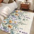 thumbnail image 4 of Floral Eucalyptus Leaves Area Rugs 4'x6', Washable Small Throw Rugs for Office Bathroom, Daisy Summer Botanical Pastoral Indoor Outdoor Rug Non-Slip Low Pile Carpet Runner Reversible Floor Mats, 4 of 8