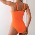 thumbnail image 4 of Women Mesh One Piece Swimsuit Tummy Control Sexy Bathing Suits V Neck Push Up Swimsuits Slimming Swimwear Saffron M, 4 of 6