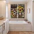 thumbnail image 3 of Curtains 84 Inches Long 2 Panels, Yellow Sunflowers Grommets Window Treatment Curtain, Western Star Brown Farmhouse Plaid Thermal Curtains Drapes for Living Room/Bathroom, 3 of 9