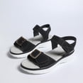 thumbnail image 4 of Flat Sandals for Women, Open-Toe Soft Sole Breathable Elastic Casual, Versatile Spring and Summer Solid Color Round-Toe Slip-On Shoes, 4 of 9