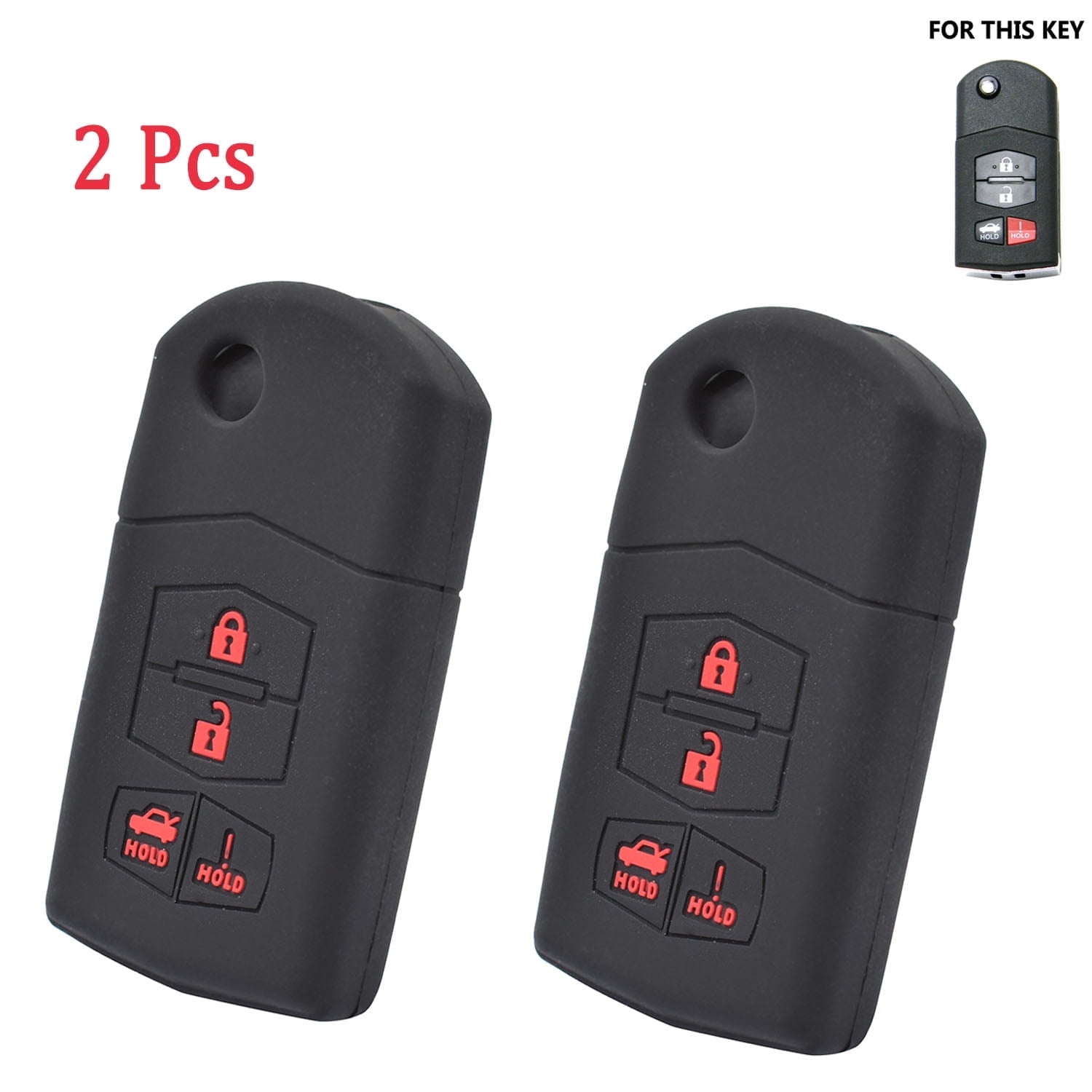 Ontto Car Key Case Cover Fits Ford Mustang Explorer Edge Fusion Expedition S-Max Ranger Mondeo Ecosport F-150 Key Fob TPU Key Box Key Case Black R