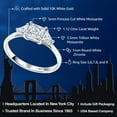 thumbnail image 2 of Gem Stone King 10K White Gold White Moissanite Engagement Ring | 1.12 Cttw | Princess Center 5MM | Trillion 3.5MM | Three Stone Wedding Anniversary Promise Ring for Women (Size 9), 2 of 6