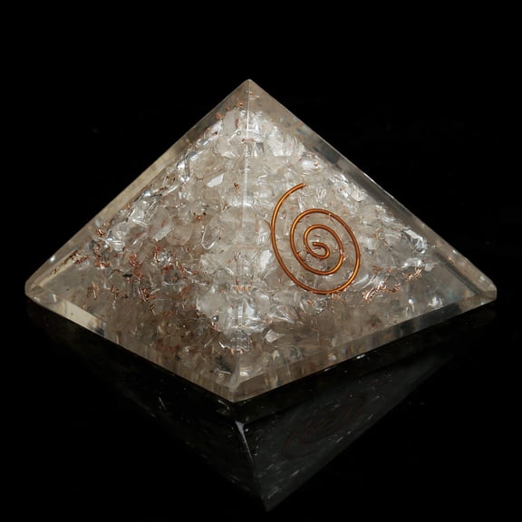 Clear Quartz Crystal Orgone Pyramid EMF Protection Meditation Energy Generator