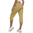 thumbnail image 3 of Pants for Women with Pockets Plus Size Elastic Waist Womens Casual Loose Fitness Wide Leg Outdoor Running Climbing Trousers Joggers Beige M, 3 of 10