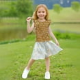 thumbnail image 5 of hengsof Girls' Sweet Ruffled Short Sleeve Shirts Kids Fashionable Printing Crew Neck Tops Comfortable Casual Summer T-Shirts, 5 of 7