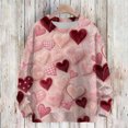 thumbnail image 2 of Nokdvo Sweat Shirt Womens Lightweight Valentine's Day Heart Crew Nneck Pullover Fall Winter Casual Knit Loose Fit Pullover Sweaters,Pink L, 2 of 4