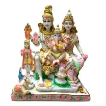 Shiva Parvati Ganesh Idol Shiv Parivar Murti Statue Sculpture Hindu Lord Shiva Idols Family Sitting On Nandi Showpiece Figurine For Home Office Temple Mandir Decoration Large 12 Inches Murti