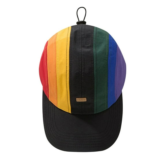 Rainbow Drawstring Hat Baseball Cap Pride Month Cap LGBT Pride Baseball Cap
