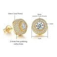 thumbnail image 6 of ATOBAO 925 Sterling silver Screw Back Earrings 14K Gold Plated 5A+ Cubic Zirconia Cluster Round Diamond Screw On Stud Earrings For Men Women Aretes De Hombre, 6 of 14