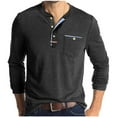 thumbnail image 2 of Men Clothing, Casual Long Sleeve Shirts for Men Fashion Button Streetwear Work Tops Basic Lightweight Crewneck Fall Sports T-Shirts, 2 of 7