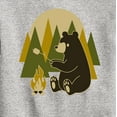 thumbnail image 3 of Instant Message - Bear Roasting Marshmallows - Toddler & Youth Crewneck Fleece Sweatshirt, 3 of 6