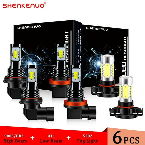 For Chevy Colorado 2015 2016 2017 2018 2019 White Combo LED Headlight Fog Bulbs