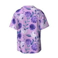 thumbnail image 2 of Fotbe Violet print Short Sleeve Button Down Shirts for Men Casual Summer Beach Wrinkle Free Shirt-Large, 2 of 7
