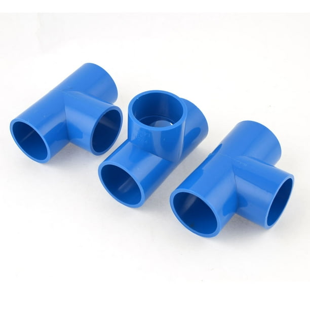 Unique Bargains 3pcs PVCU 3ays T Shaped 40mm Inner Dia Tube Fitting