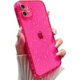 thumbnail image 3 of Compatible with iPhone 11 Case, Clear Glitter Neon Soft Silicone Cover with Camera Lens Protector, Cute Sparkly Shockproof Protective Phone Case for Women Girls (Hot Pink), 3 of 13