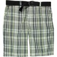 thumbnail image 1 of Ecko Unltd Pantalones cortos casuales para caminar con cinturón a cuadros misteriosos para hombre blanco 40, 1 of 2