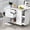 White, variant on 50.7" Kitchen Island with Storage Tilt Trash Can Cabinet and Pull Out Cabinet Organizer, Rolling Kitchen Island on 5 Wheels with Drop Leaf, 2 Drawers, 1Door for Kitchen, Dining Room, Grey Blue