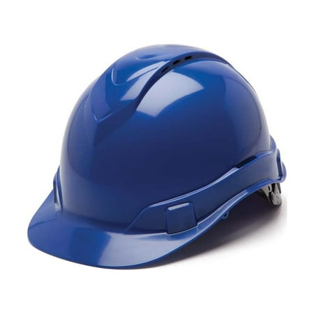 Pyramex Ridgeline Vented 4 Pt Ratchet Suspension Hard Hat, Blue