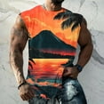 thumbnail image 2 of BiZtdJrK Men's Tank Tops Summer Beach Vacation Sleeveless Shirts Casual Palm Graphic Muscle Gym Workout Tanks Orange XXL Ofertas Relampago de Hoy, 2 of 6