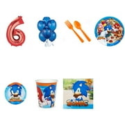 Angle View: Sonic Boom Sonic The Hedgehog Party Supplies Party Pack For 32 With Red #6 Balloon