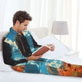 thumbnail image 6 of Lsque Lone Cowboy Desert Scene Pattern Long Sleeve Pajama Set for Men - Soft 2-Piece Sleepwear and Loungewear Set with Pockets, Comfy Nightwear-X-Large, 6 of 7