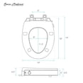 thumbnail image 2 of Ryse 3 in. Raised Elongated Soft Close ADA Compliant Toilet Seat with Bidet in Glossy White, 2 of 7