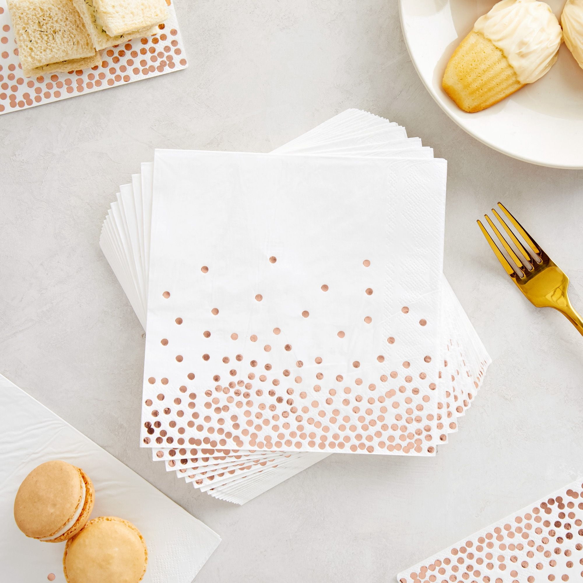 WRAPAHOLIC 50Pcs Gold We're Engaged Napkins - 3 Ply Disposable Paper Luncheon Napkin...