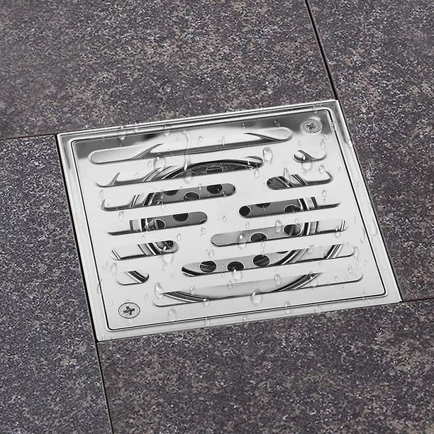 Drenaje de piso de acero inoxidable antiolor, escurridor de ducha de puerta de residuos de baño cuadrado con gran calibre, 110*110mm Banban