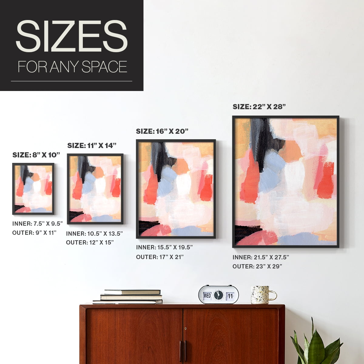Aerial Scarlet II in Paper Solid Wood 8 x 10 Framed Print