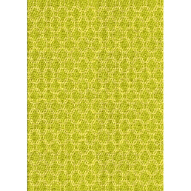 Ahgly Tapis Rectangulaire Lavable en Machine Intérieur Transitionnel Jaune Canari, 6 Pieds x 9 Pieds