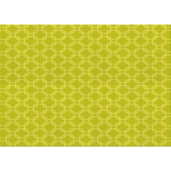 Ahgly Company Indoor Rectangle Patterned Canary Yellow Area Rugs, 7' x 9'