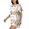 thumbnail image 2 of Naloa Cactus Gnome Women's Short-Sleeved Pajama Set, Loungewear, Summer pajamas, Breathable Cozy - X-Large, 2 of 9