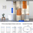 thumbnail image 3 of Juegos de cortinas de ducha de baño de 4 piezas con alfombras, juegos de baño de arte de pintura naranja y blanca moderna con cortina de ducha y alfombras y accesorios ACTIVE Biensenido a ACTIVE, 3 of 5