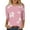 Pink, variant on Fall Saving!QUINDOS Graphic T Shirts Women 3/4 Sleeve Tops for Women 2024 Crew Neck Relaxed Fit Leaf Hot Pink Casual Tops