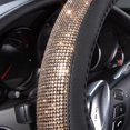 thumbnail image 2 of Bling Diamond Leather Steering Wheel Cover, with Sparkly Crystal Glitter Rhinestones Universal Fit 14"1/2-15" Car Wheel Protector for Women Fit Suvs, Vans, Sedans, Car, Trucks, 2 of 16