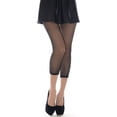 thumbnail image 3 of Lady's Fashion Designed Fishnet Footless Tights, Black-754, 3 of 4